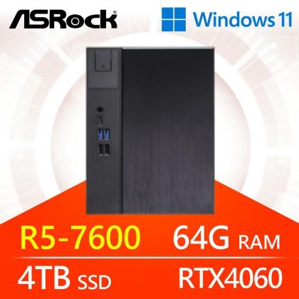 華擎系列【小雷電槍Win】R5-7600六核 RTX4060 小型電腦《Meet X600》 