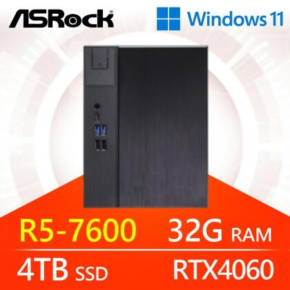 華擎系列【小龍膽槍Win】R5-7600六核 RTX4060 小型電腦《Meet X600》 
