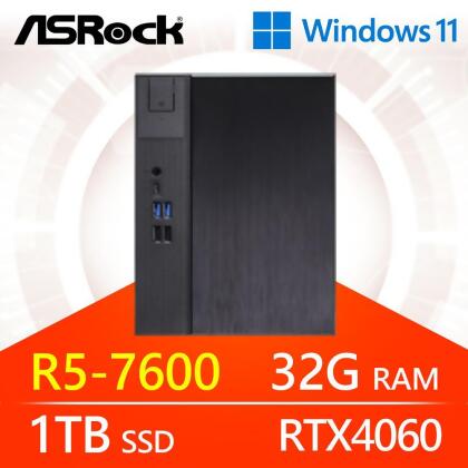 華擎系列【小羅漢劍Win】R5-7600六核 RTX4060 小型電腦《Meet X600》 