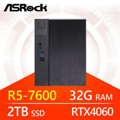 華擎系列【小落英劍】R5-7600六核 RTX4060 小型電腦(32G/2T SSD)《Meet X600》 