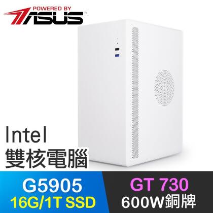 華碩系列【傲慢伏擊】G5905雙核 GT730 高效能電腦(16G/1T SSD) 