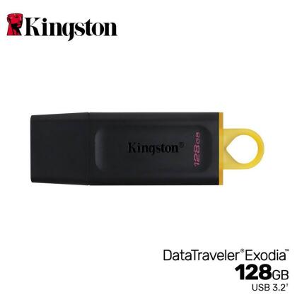 【Kingston 金士頓】DataTraveler Exodia USB3.2 128GB 隨身碟 黃 