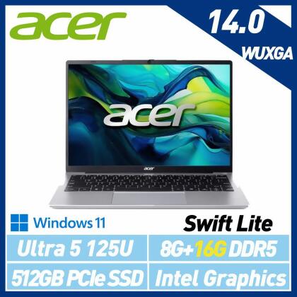 Ultra新機【記憶體升級】ACER 宏碁 Swift Lite SFL14-51M-50W8 14吋 AI輕薄筆電 