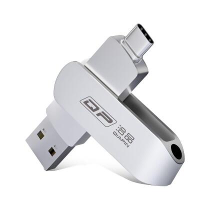 QIAPIN USB 3.0/Type-C 雙介面高速隨身碟(銀色) - 64GB 電腦隨身碟 手機隨身碟 