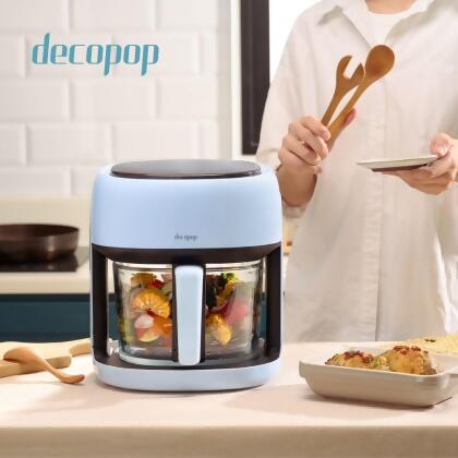 (美安獨家)【decopop】智能觸控美型玻璃氣炸鍋 DP-107(4.5L大容量) 