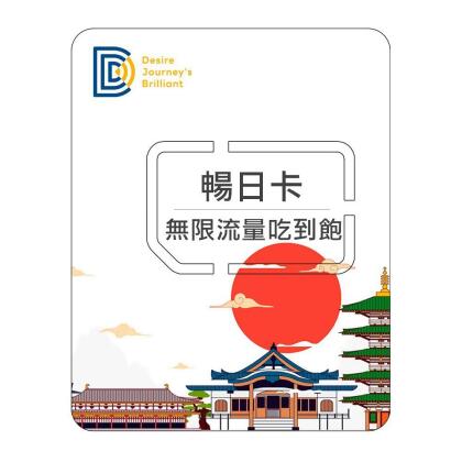 【DJB暢日卡】日本SIM卡 4天無限上網吃到飽 