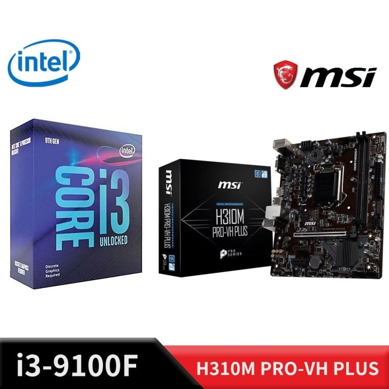 Intel 盒裝core I3 9100f 微星msi H310m Pro Vh Plus Intel 1151主機板from Friday購物at Shop Com Tw