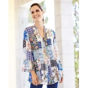 Together Patchwork Print Blouse Together Patchwork Print Blouse