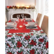 Poinsettia Christmas Table Cloth Poinsettia Christmas Table Cloth