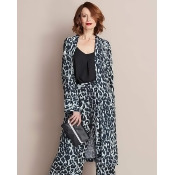 Animal Print Crepe Longline Jacket Animal Print Crepe Longline Jacket
