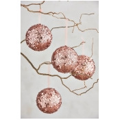Next Set of 4 Sequin Baubles - Gold Next Set of 4 Sequin Baubles - Gold