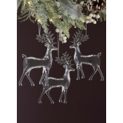 Next Set of 3 Acrylic Stag Baubles - Clear Next Set of 3 Acrylic Stag Baubles - Clear