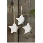 Next Set of 3 Antique Effect Glass Star Baubles - Gold Next Set of 3 Antique Effect Glass Star Baubles - Gold