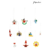 Paperchase 48 Mini Christmas Ornaments - White Paperchase 48 Mini Christmas Ornaments - White