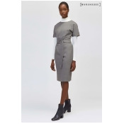 Womens Warehouse Grey Check O-Ring Wiggle Dress - Grey Womens Warehouse Grey Check O-Ring Wiggle Dress - Grey