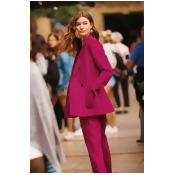 Womens Next Bright Pink Double Breasted Relaxed Suit Jacket - Pink Womens Next Bright Pink Double Breasted Relaxed Suit Jacket - Pink