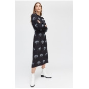 Womens Warehouse Black Star Tree Print Midi Dress - Black Womens Warehouse Black Star Tree Print Midi Dress - Black