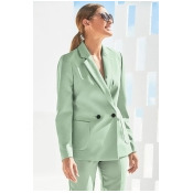 Womens Next Mint Double Breasted Relaxed Suit Jacket - Green Womens Next Mint Double Breasted Relaxed Suit Jacket - Green