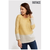 Womens FatFace Yellow Harpenden Colour Block Jumper - Yellow Womens FatFace Yellow Harpenden Colour Block Jumper - Yellow