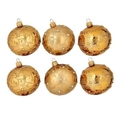 Fortnum & Mason Gold Baubles, Set Of 6 Fortnum & Mason Gold Baubles, Set Of 6