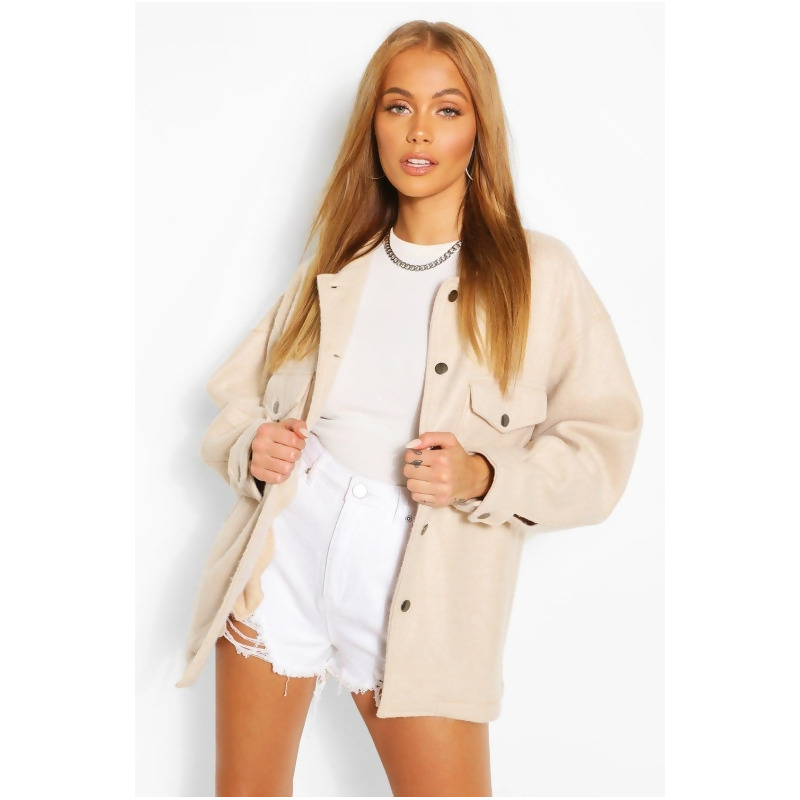 womens tan shacket