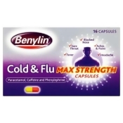Benylin Cold & Flu Max Strength Capsules (16) Benylin Cold & Flu Max Strength Capsules (16)