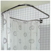 LOOP SQUARE - Stainless Steel Rectangular Shower Rail and Curtain Rings LOOP SQUARE - Stainless Steel Rectangular Shower Rail and Curtain Rings
