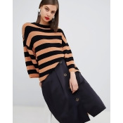 Moss Copenhagen oversized knitted jumper in stripe - Faded rose black Moss Copenhagen oversized knitted jumper in stripe - Faded rose black