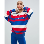 Fila oversized jumper with chest logo in stripe knit - Multi Fila oversized jumper with chest logo in stripe knit - Multi