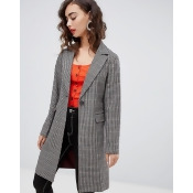 New Look Check Tailored Coat - Brown pattern New Look Check Tailored Coat - Brown pattern