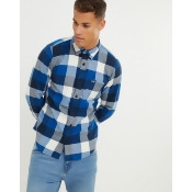 Hollister check flannel shirt in navy/turquoise - Turq/navy plaid Hollister check flannel shirt in navy/turquoise - Turq/navy plaid