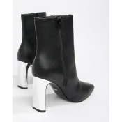 Faith Betty slim heel high rise ankle boots in black - Black Faith Betty slim heel high rise ankle boots in black - Black