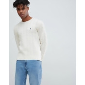 Polo Ralph Lauren cable wool cashmere knit jumper with player logo in cream - Andover cream Polo Ralph Lauren cable wool cashmere knit jumper with player logo in cream - Andover cream