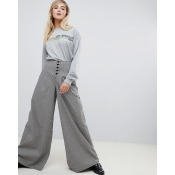 ASOS DESIGN wide leg check trouser with corset waist - Multi ASOS DESIGN wide leg check trouser with corset waist - Multi
