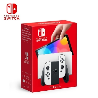 【Nintendo 任天堂】Switch OLED 黑色主機 白白手把 