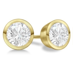 1.00Ct. Bezel Set Diamond Stud Earrings 18kt Yellow Gold H-i Si2-si3 - All