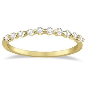 Elegant Diamond Semi-Eternity Wedding Band 14k Yellow Gold 0.20ct - All