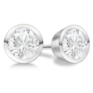 1.00Ct. Bezel Set Diamond Stud Earrings Platinum G-h Vs2-si1 - All