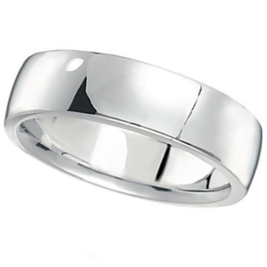 Men's Wedding Ring Low Dome Comfort-Fit in 14k White Gold 6mm - All