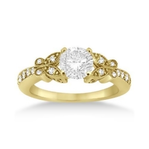 Butterfly Diamond Engagement Ring Setting 14k Yellow Gold 0.20ct - All