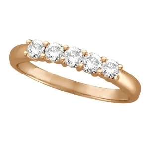 Five Stone Diamond Ring Anniversary Band 14k Rose Gold 0.50ctw - All