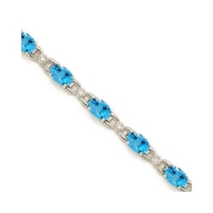 Diamond and Blue Topaz Bracelet 14k White Gold 10.26 ctw - All