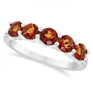 Madeira Citrine Five Stone Ring Sterling Silver 1.15ct - All