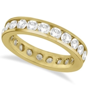 Channel-set Diamond Eternity Ring Band 14k Yellow Gold 2.25ct - All