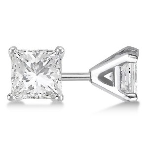 0.75Ct. Martini Princess Diamond Stud Earrings 14kt White Gold H Si1-si2 - All