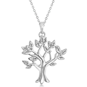 My Tree of Life Pendant Necklace in Solid 14K White Gold - All