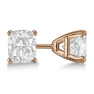0.75Ct. Cushion-Cut Diamond Stud Earrings 18kt Rose Gold H Si1-si2 - All