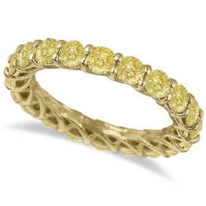 Fancy Yellow Canary Diamond Eternity Ring Band 14k Yellow Gold 3.50ct - All