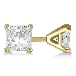 2.50Ct. Martini Princess Diamond Stud Earrings 14kt Yellow Gold H Si1-si2 - All