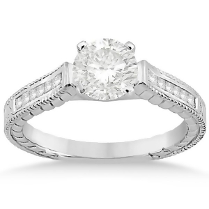 Princess Channel Set Diamond Engagement Ring 18k White Gold 0.17ct - All